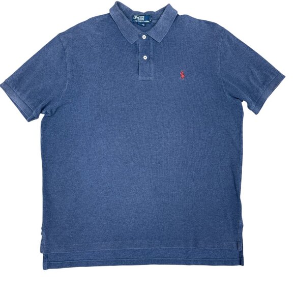 Men's POLO by‎ RALPH LAUREN Silver Label Navy Cotton Polo Shirt- Size XL - Picture 1 of 9